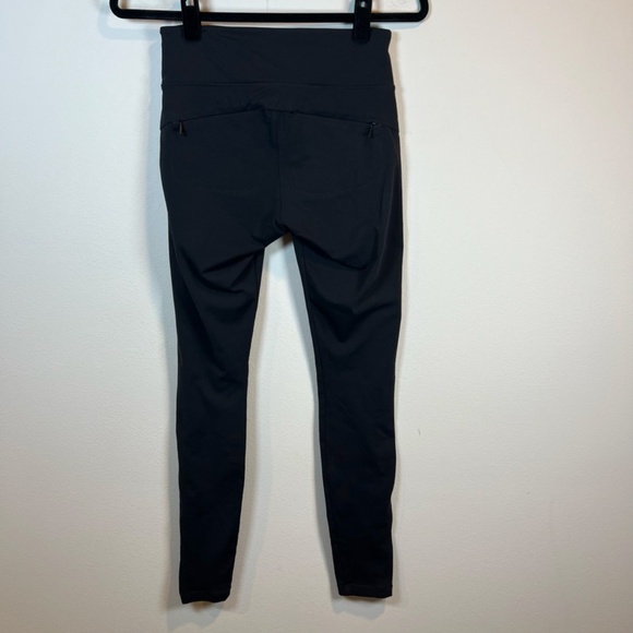 Athleta Womens Mid Rise Flat Iron Tux Leggings Black Moto Zip Pockets Stretch XS - Picture 6 of 11